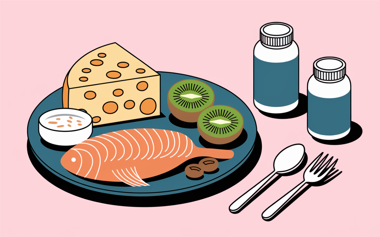 assiette aliments flacons complement os articulations