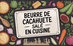 beurre de cacahuete salé famille cuisine planche colorée