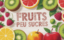 composition de fruits peu sucres frais sur table