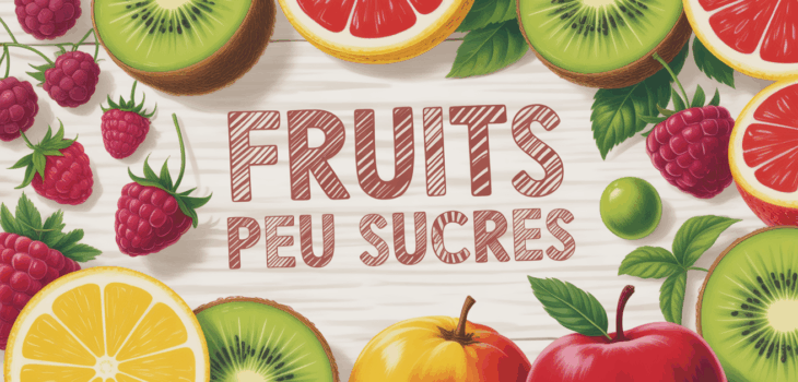 composition de fruits peu sucres frais sur table