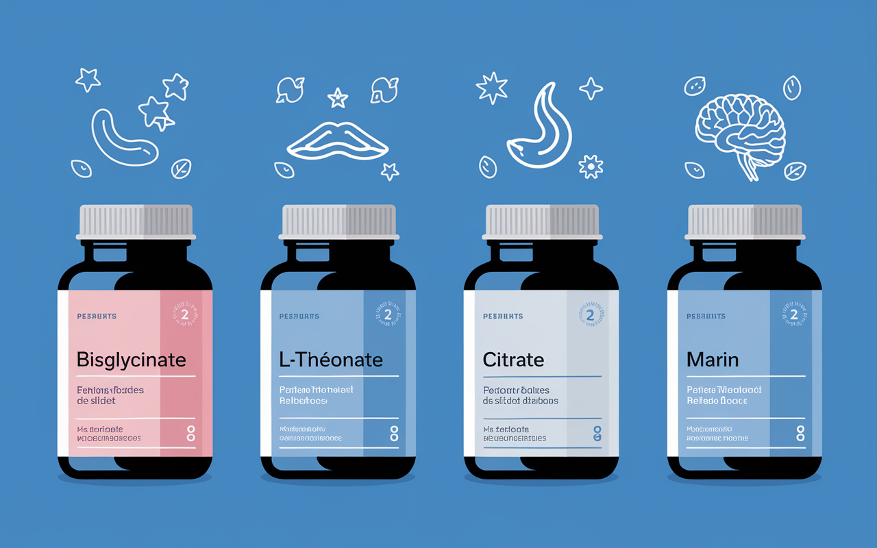 tableau compare supplements magnesium et sommeil