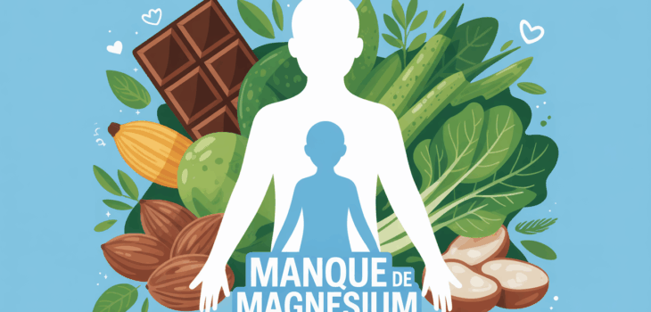 illustration manque de magnesium famille aliments riches