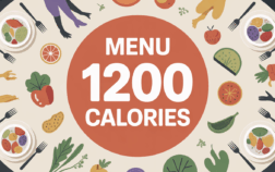 Menu 1200 calories table equilibrée avec fruits et légumes