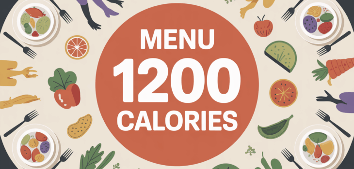 Menu 1200 calories table equilibrée avec fruits et légumes
