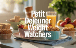 Petit dejeuner Weight Watchers avec flocons d’avoine fruits muffins barres points WW