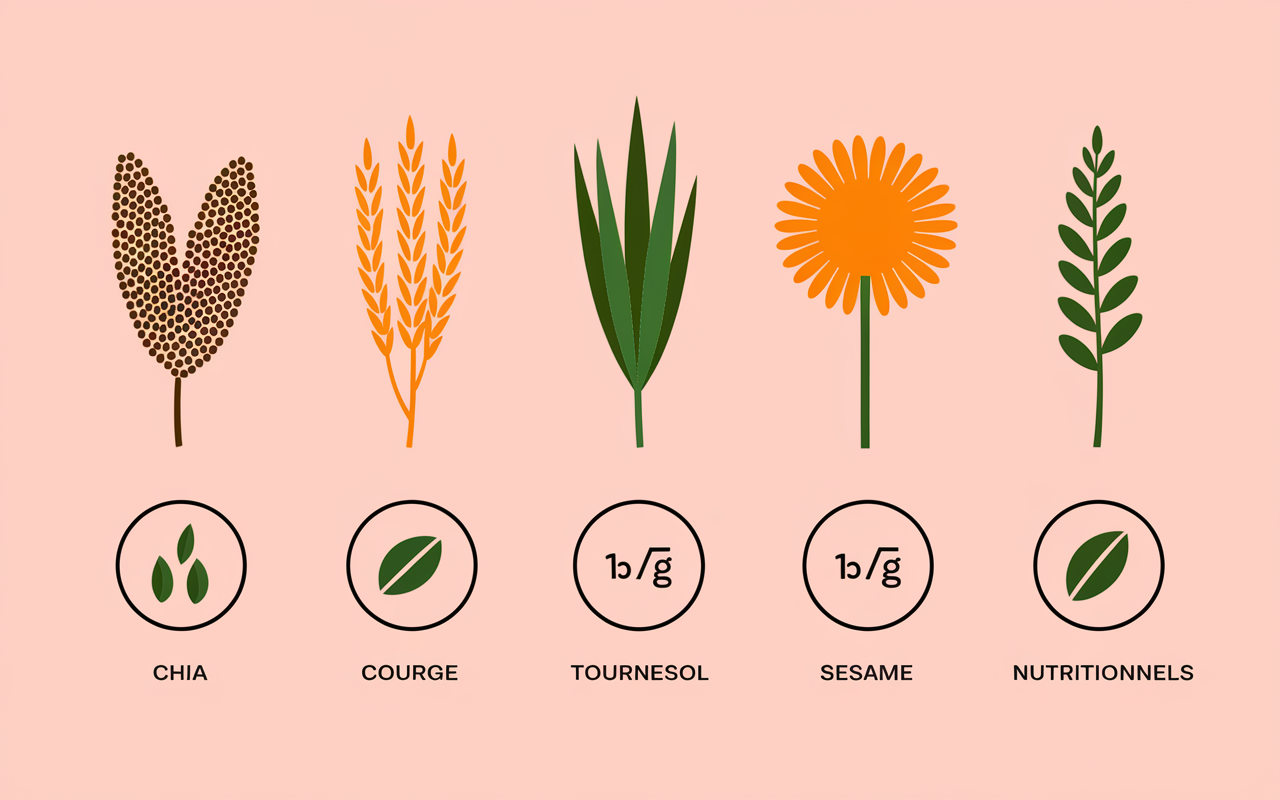 Infographie types de graines et portions conseillées