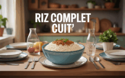 bol de riz complet cuit appétissant sur table familiale