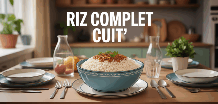 bol de riz complet cuit appétissant sur table familiale