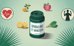 Illustration boite spiruline icones sante minceur