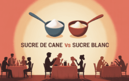 table famille partageant sucre de canne et sucre blanc