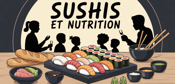 Plateau familial de sushis et nutrition