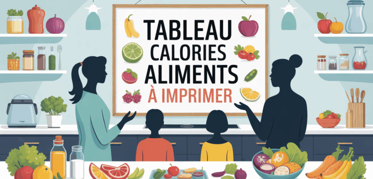 affiche tableau calories aliments à imprimer en cuisine moderne