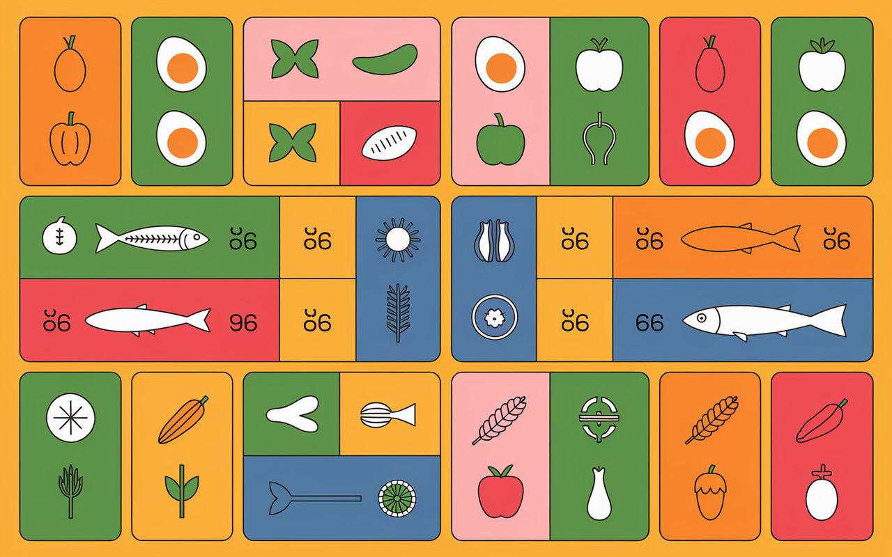 Tableau synthétique pictos vitamines aliments