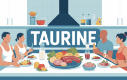 illustration taurine scene cuisine famille sportif aliments riches