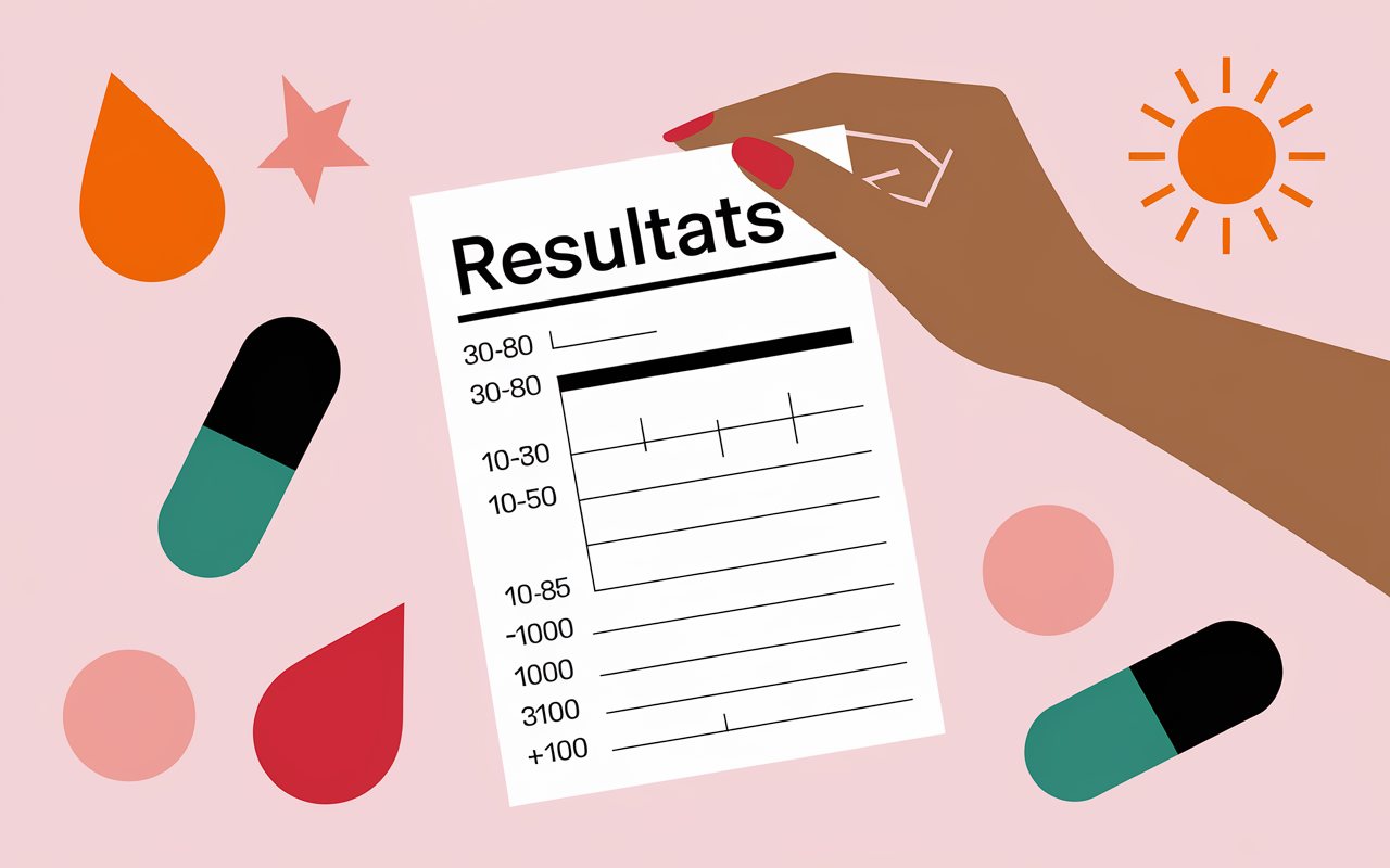 Résultat d'un test sanguin de vitamine D chez la femme