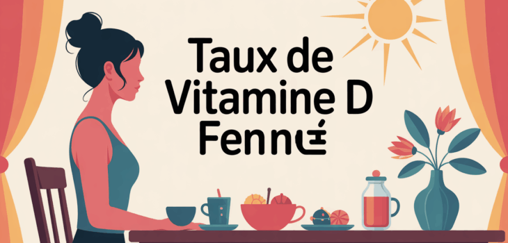 Illustration taux vitamine D femme soleil table