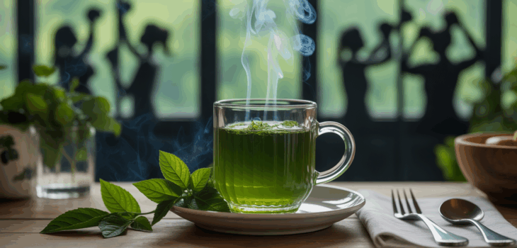 tasse the vert feuilles balance cuisine