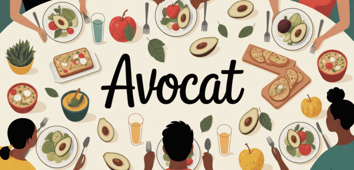 table famille partage plats avocat nutrition bienfait