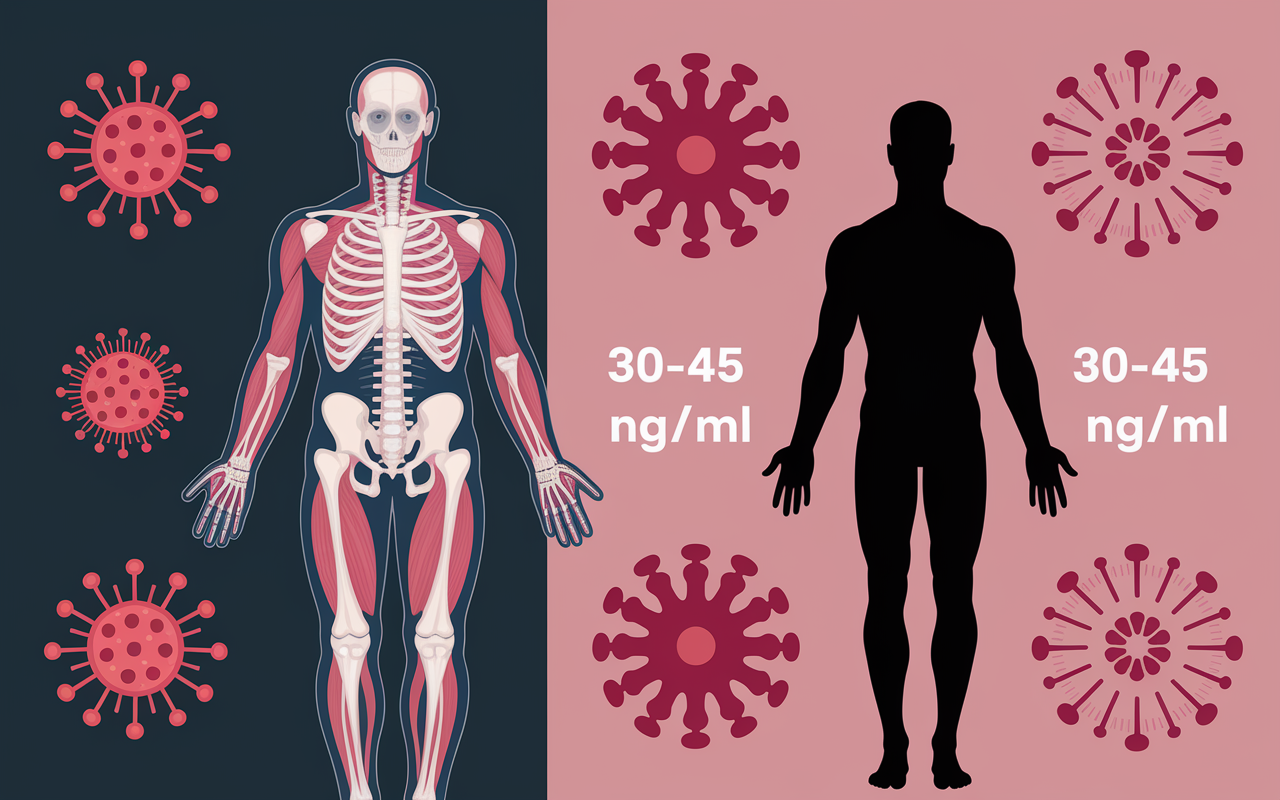 schéma os muscles immunité vitamine D taux