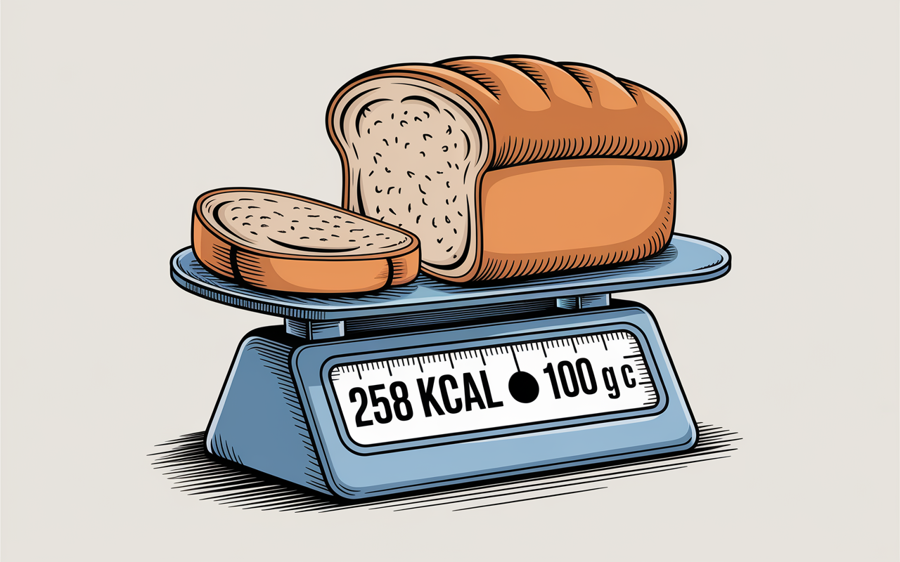 Pain de seigle tranche 258 kcal 100g
