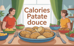 calories patate douce en famille avec assiette colorée