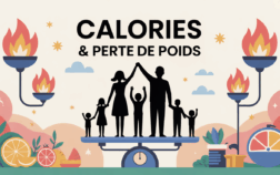 illustration famille balance calories