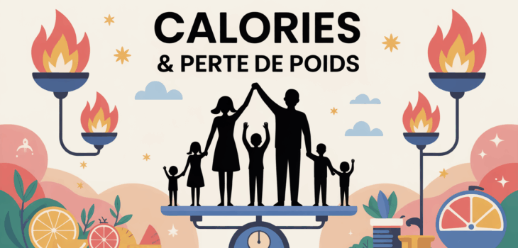 illustration famille balance calories
