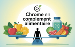 illustration chrome en complement alimentaire balance aliments