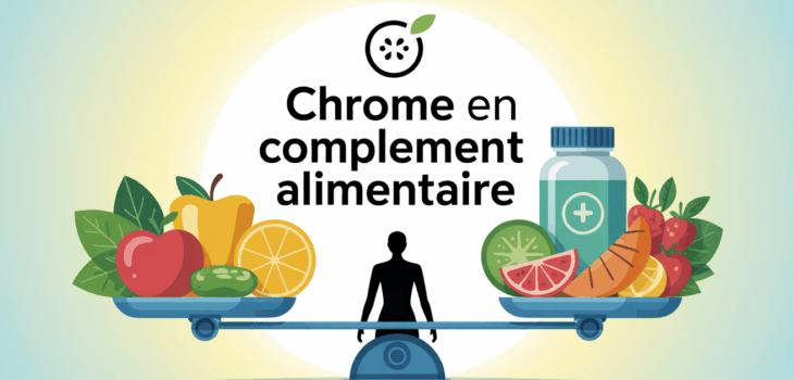 illustration chrome en complement alimentaire balance aliments