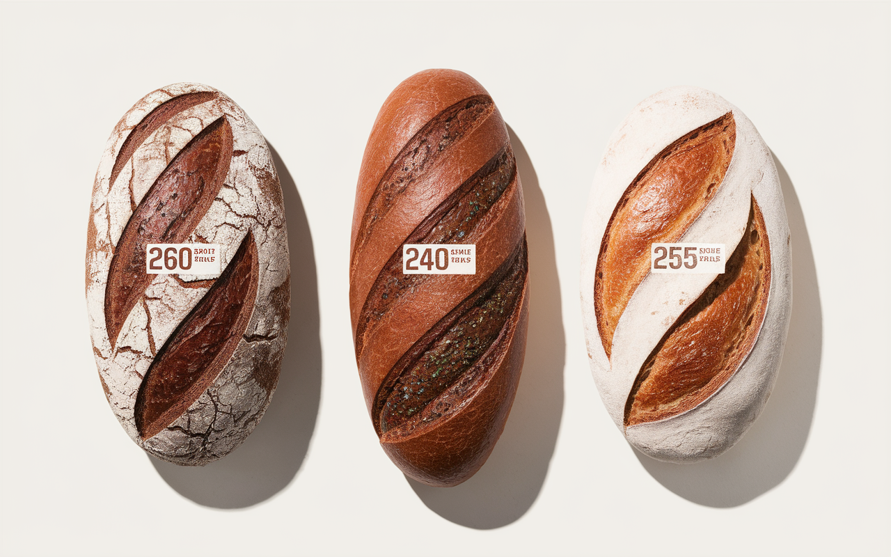 Pain de seigle complet blanc calories fibres IG