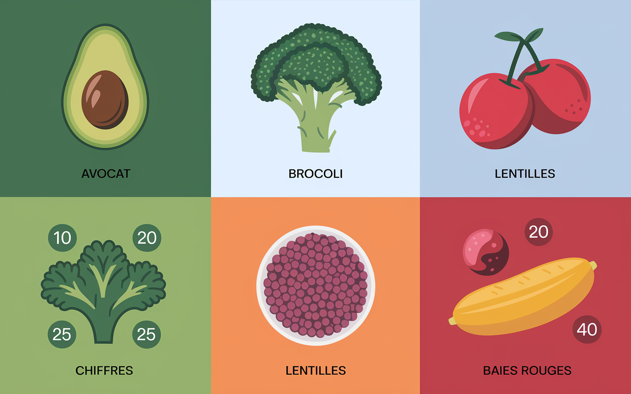 Tableau stylisé aliments index glycémique bas IG