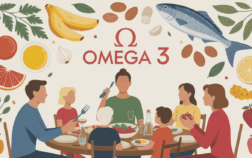 Table famille assiette équilibrée avec omega 3 poisson noix huile