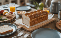 Pain de seigle sur table famille petit déjeuner
