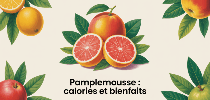 Illustration pamplemousse calories bienfaits avec autres fruits