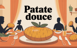 patate douce orange sur table familiale, alimentation saine