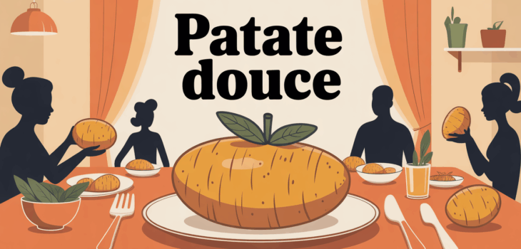patate douce orange sur table familiale, alimentation saine