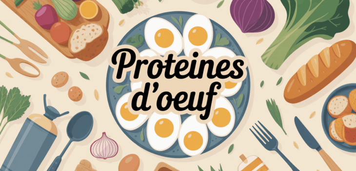 plateau avec œufs, légumes et ustensiles protéine d'œuf