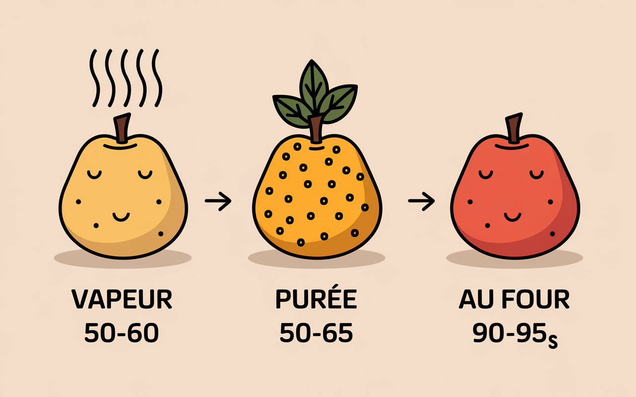 Comparatif IG pommes de terre vapeur purée four