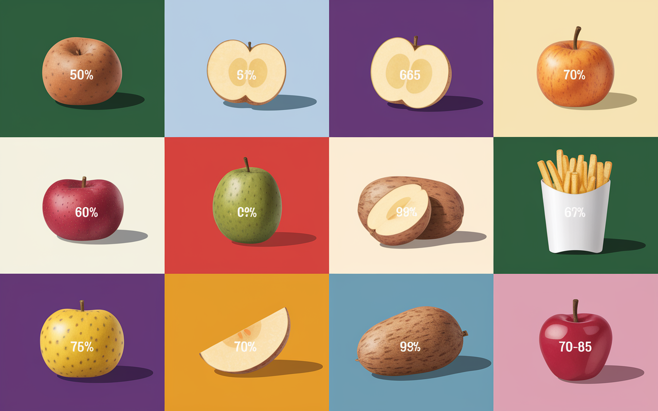 tableau IG pommes de terre différentes variétés