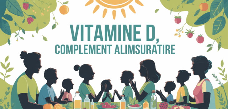 Illustration famille vitamine D complément alimentaire soleil