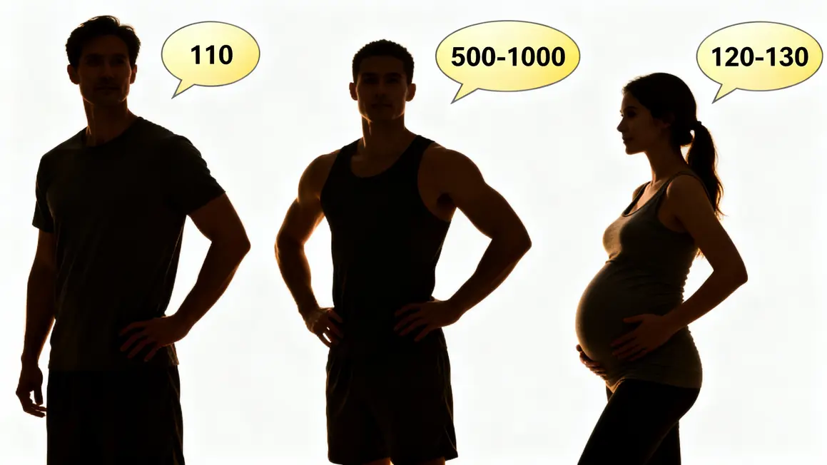 Silhouettes adulte sportif femme enceinte besoins vitamine C chiffrés