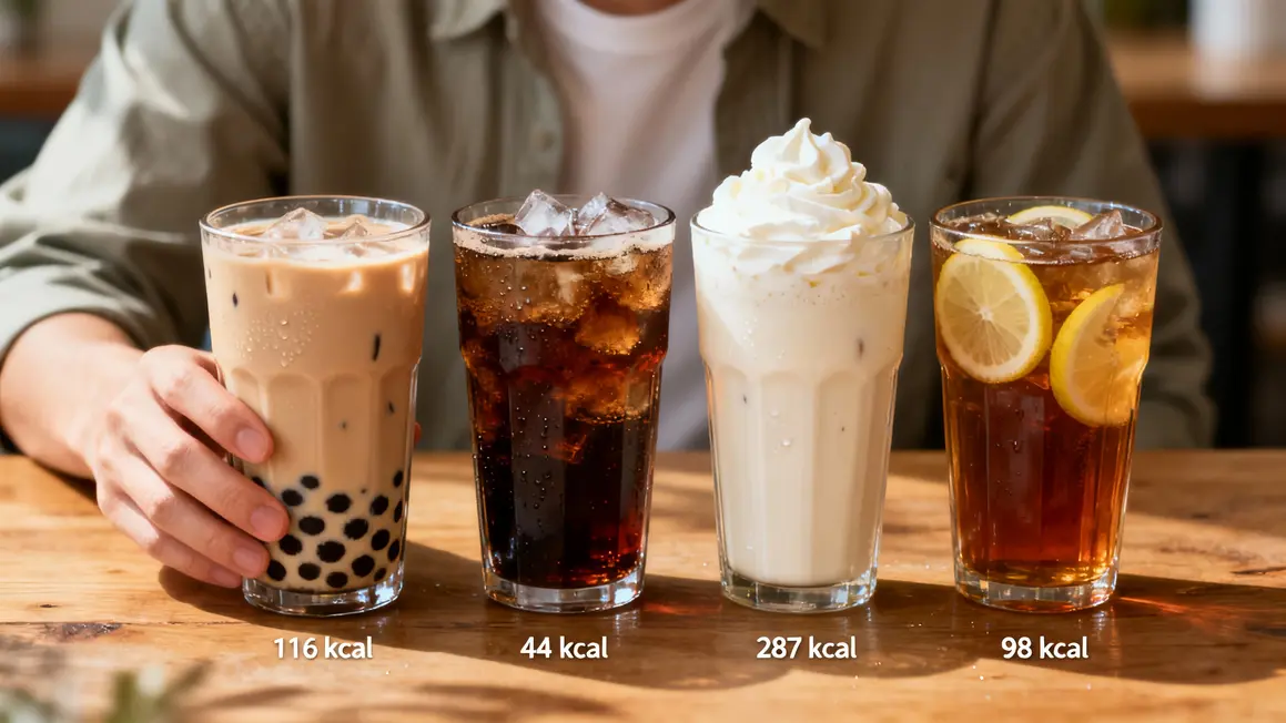 bubble tea calories vs soda milkshake thé glacé