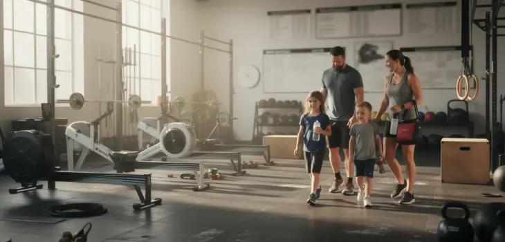 famille entrant salle crossfit équipements tarifs