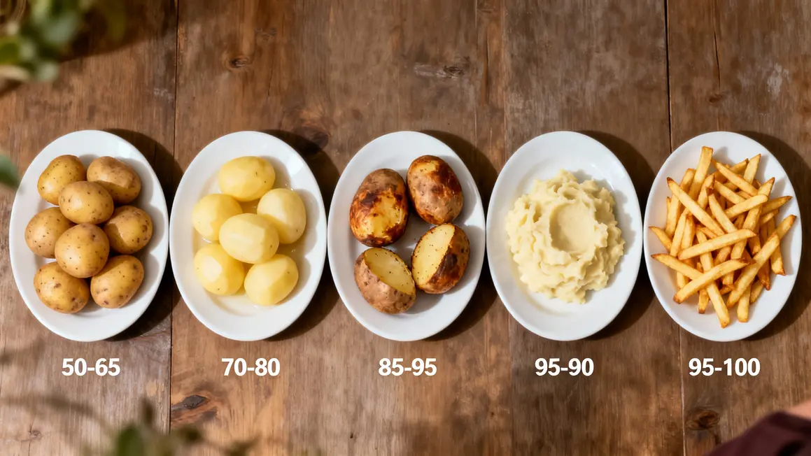 Comparatif assiettes pommes de terre index glycémique