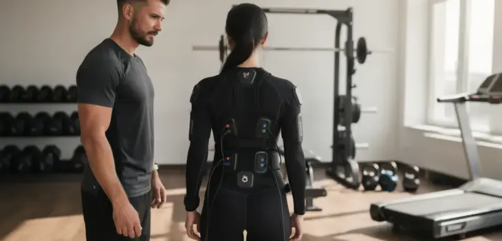 Coach Miha Bodytec électrostimulation femme en studio