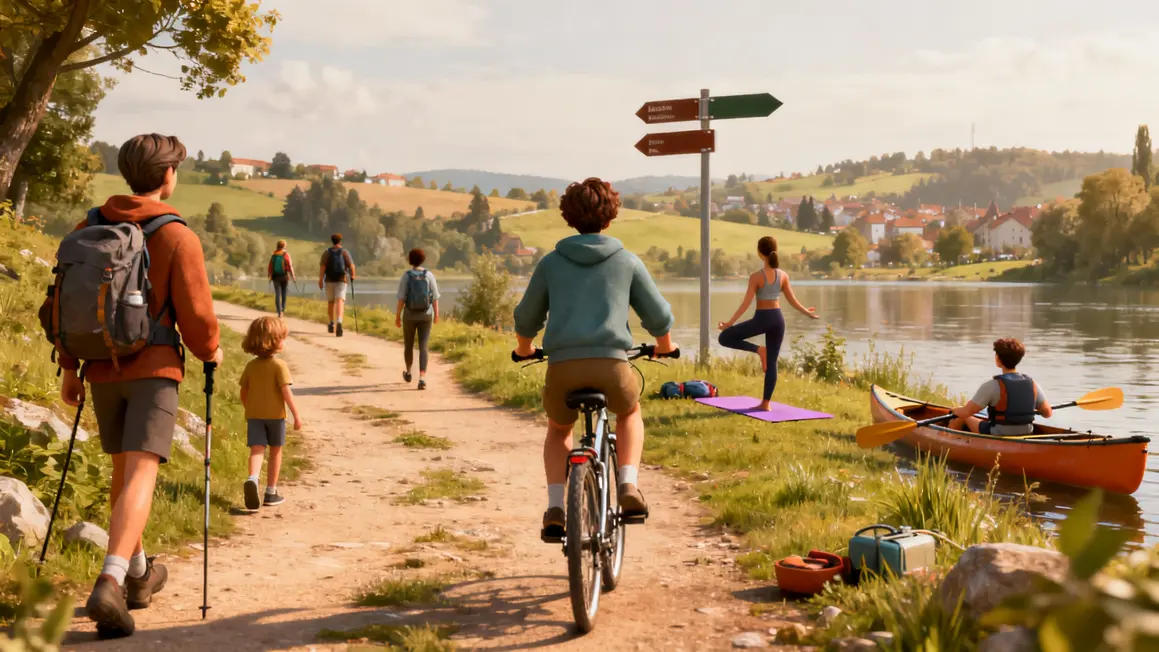 Personnages sur chemins activités sportives inclusives