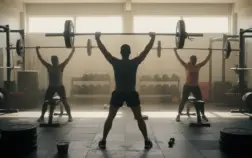 Sportifs power snatch salle de sport ambiance dynamique