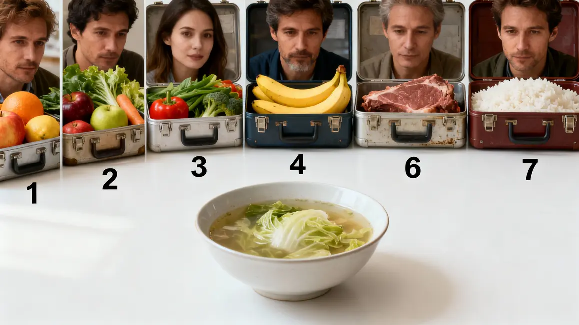 Tableau menu regime soupe aux choux 7 jours