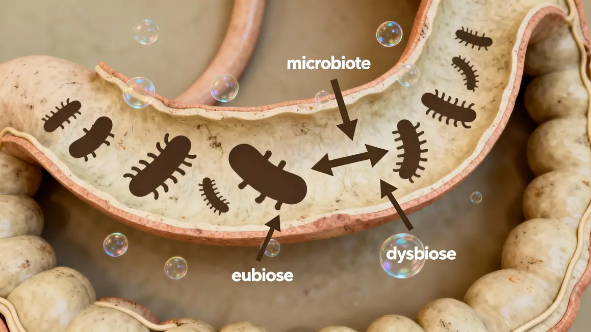 illustration tube digestif probiotiques microbiote