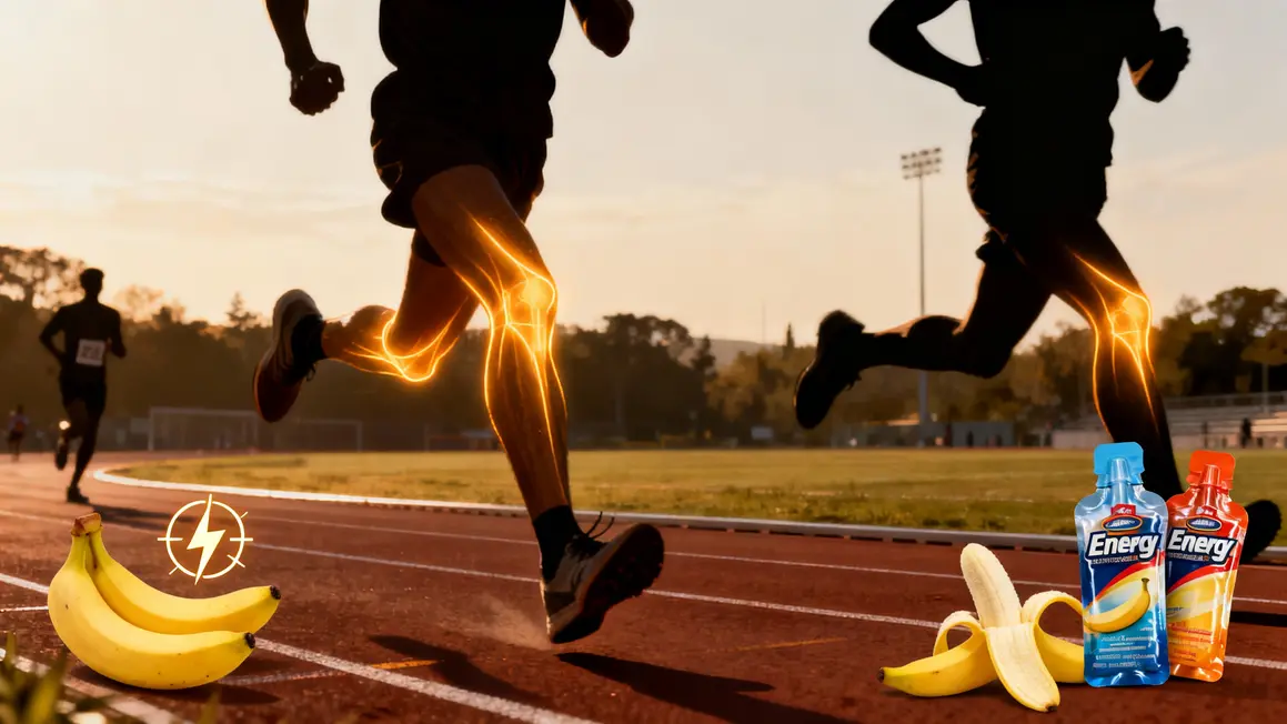 Sportif énergie glucides banane gels énergétiques